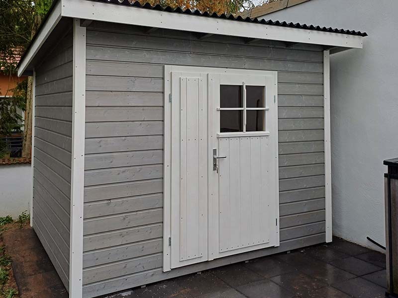 Gerätehaus mit 2-flgl. Türe 1,25 m Breite